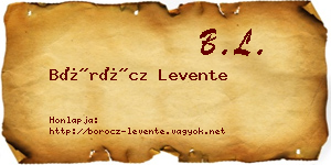 Böröcz Levente névjegykártya