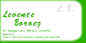 levente borocz business card