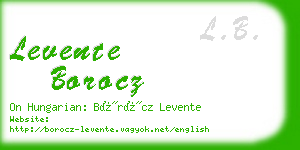 levente borocz business card